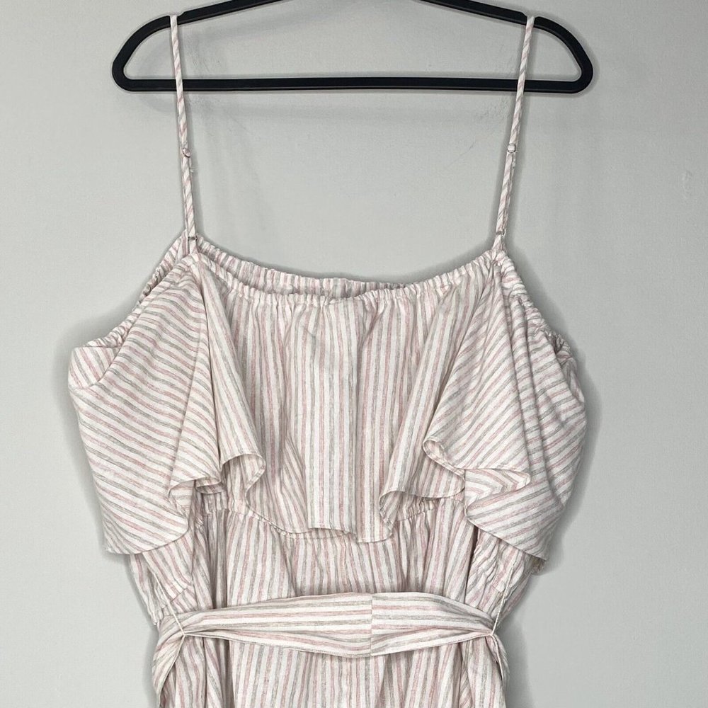 Pleione Plus Size 100% Cotton Ruffle Empire Tie Waist Sun Dress | Size 4X - Picture 9 of 13